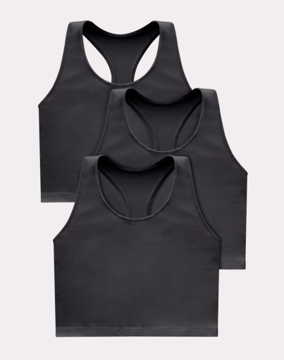 hanes originals women's racerback crop tank top with built-in bra 3-pack women Hanes