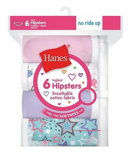 hanes girls' breathable cotton hipsters 6-pack youth hanes