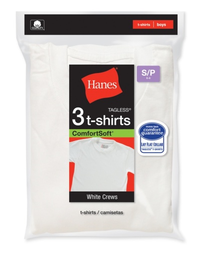 Hanes ComfortSoft® Tagless® Boys' Crewneck T-Shirt 3-Pack youth Hanes