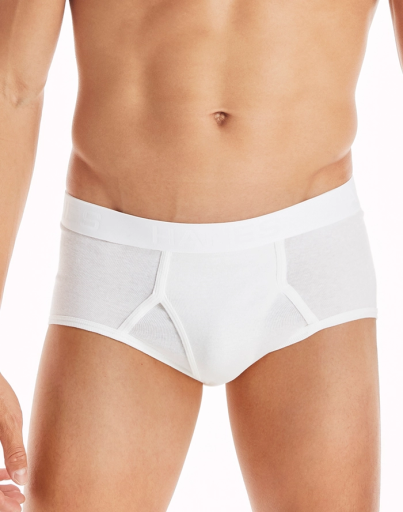 hanes ultimate men's brief underwear pack, full-rise, moisture-wicking cotton, white, 7-pack men Hanes