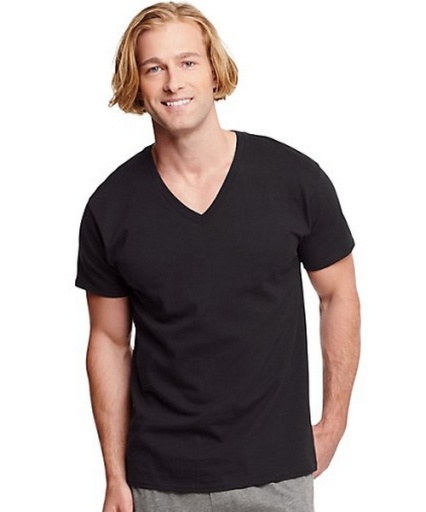 hanes classics men's traditional fit  comfortsoft tagless dyed black v-neck undershirt 3-pack men hanes