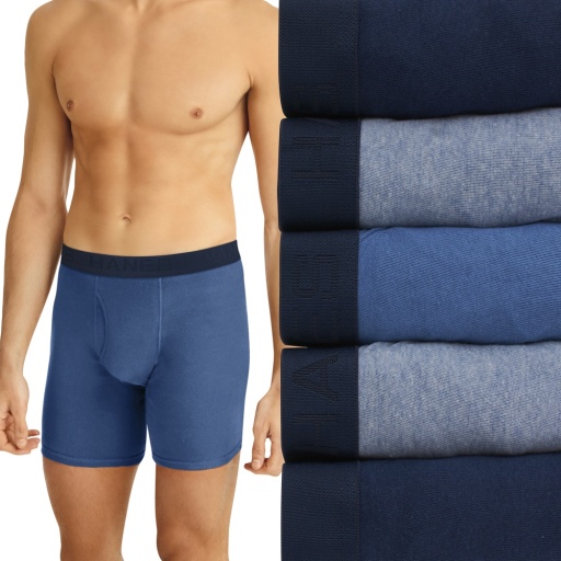 hanes ultimate men’s cotton boxer brief underwear, comfort flex waistband, assorted, 5-pack men Hanes