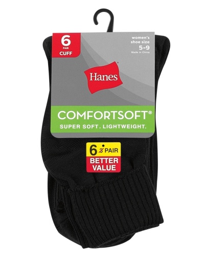 hanes women's comfortsoft® cuff socks, 6-pack women Hanes