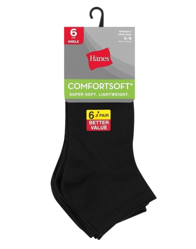 hanes women’s comfortsoft ankle sock 6-pack women hanes