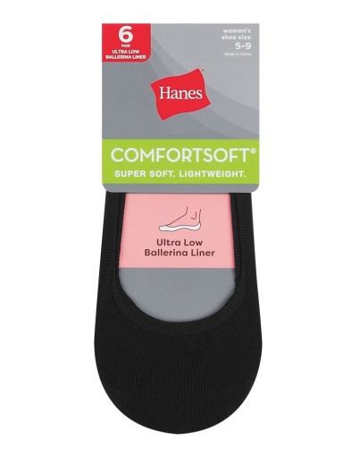 hanes women's comfortsoft® ultra low ballerina liner, 6-pack women Hanes