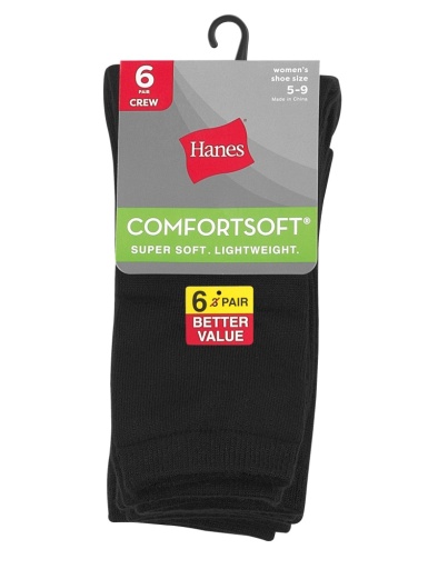 hanes women's comfortsoft crew socks 6-pack women hanes