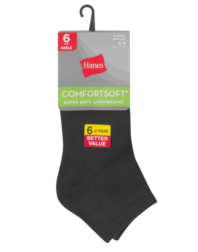 hanes women’s comfortsoft® ankle sock, 6-pack women Hanes