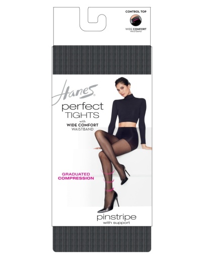 hanes perfect tights with wide comfort waistband graduated compression pinstripe women Hanes