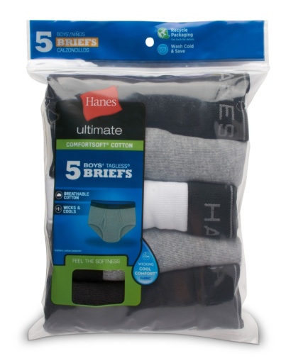 hanes ultimate® boys' dyed briefs with comfortsoft® waistband 5-pack youth Hanes