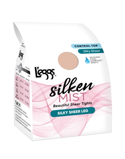 l'eggs silken mist silky sheer tights with control top moisture-wicking women L'eggs