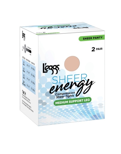 l'eggs sheer energy medium support compression tights 2-pairs women L'eggs