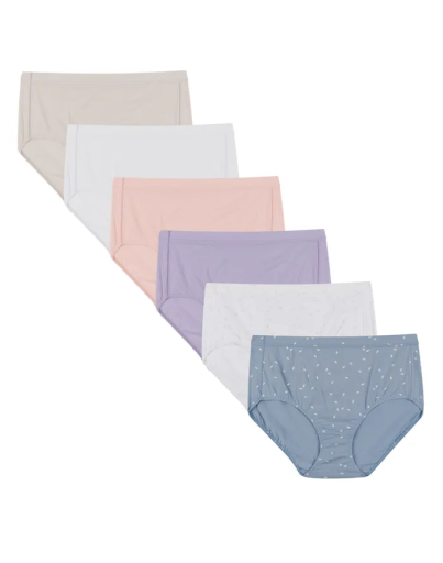 hanes pure comfort women’s brief underwear organic cotton assorted 6-pack women Hanes