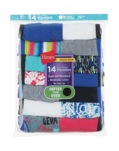 hanes girls' hipsters 14-pack youth Hanes