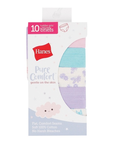 hanes toddler girls' pure comfort briefs 10-pack youth Hanes