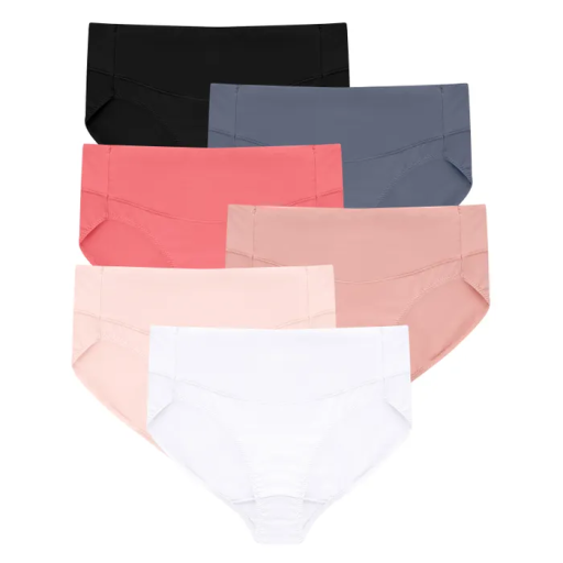 hanes women's microfiber smoothing hi-cut underwear, 6-pack women Hanes