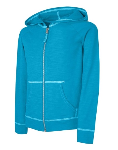 hanes girls' slub jersey full-zip hoodie youth Hanes