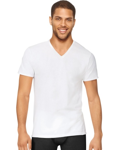 hanes ultimate men's stretch v-neck undershirt - white 2x 3-pack men hanes