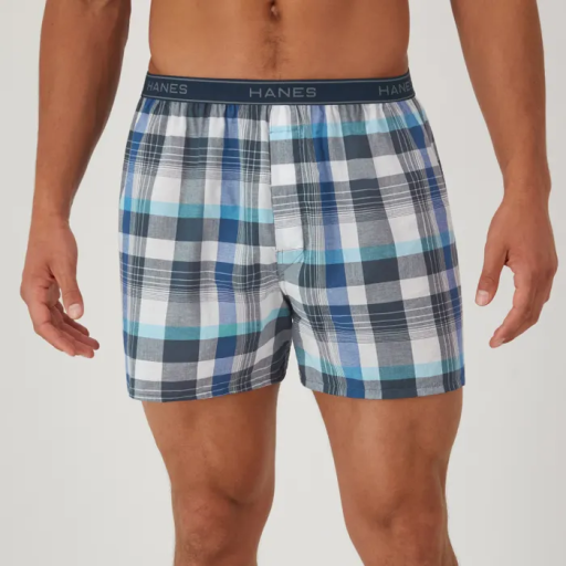 hanes men's boxer underwear, moisture-wicking, plaids, 6-pack men hanes