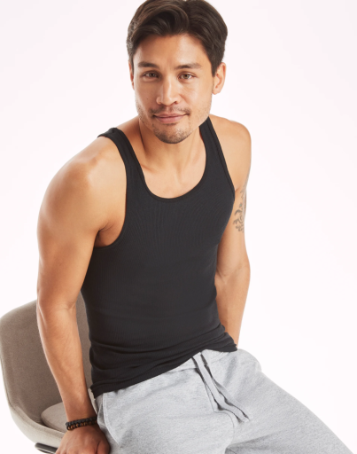 hanes men's comfortsoft dyed black/grey tank 6-pack men Hanes