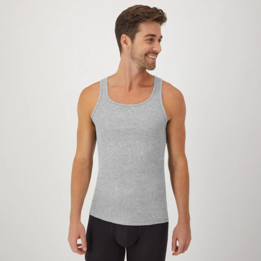 hanes men's cotton tank top undershirt black/grey 6-pack men Hanes