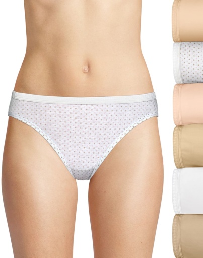 hanes ultimate women's breathable cotton bikini underwear, 6-pack women Hanes