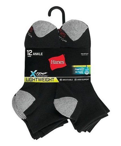 Hanes Men's FreshIQ™ X-Temp® Ankle Socks 12-Pack men Hanes