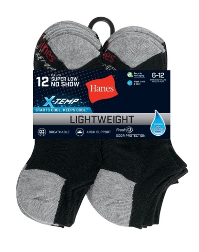 Hanes Men's FreshIQ™ X-Temp® Super Low No Show Socks 12-Pack men Hanes