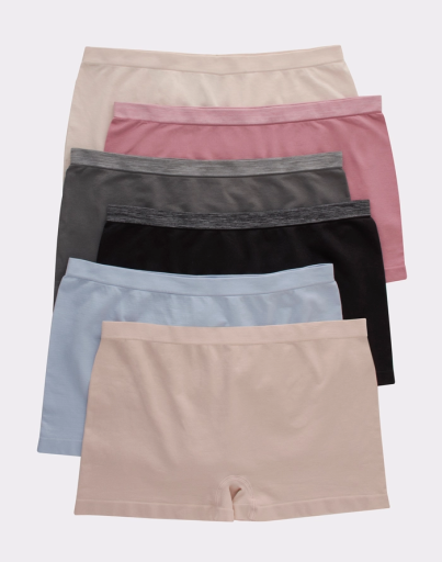 hanes women's seamless boyshort underwear comfort flex fit 6-pack women Hanes