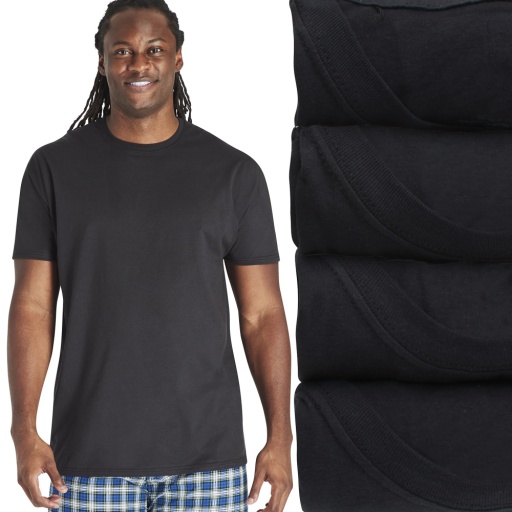 hanes ultimate cotton tall men’s t-shirt pack black/grey 4- pack (big & tall sizes) men Hanes
