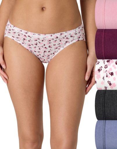 hanes ultimate comfortsoft women's bikini underwear, 5-pack women hanes