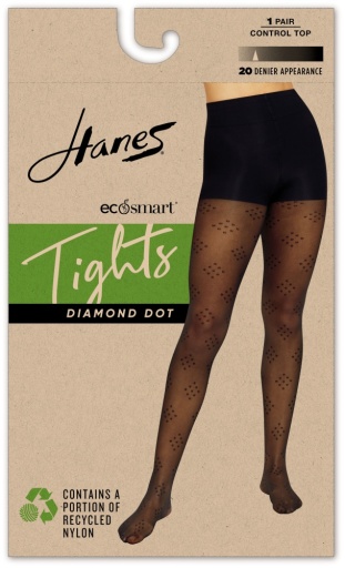 hanes ecosmart women's sheer control top tights diamond dot women Hanes